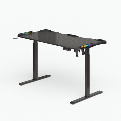 Buy 1400*700mm Smart Electric Gaming Desk With Black Carbon Fiber Texture online manufacture